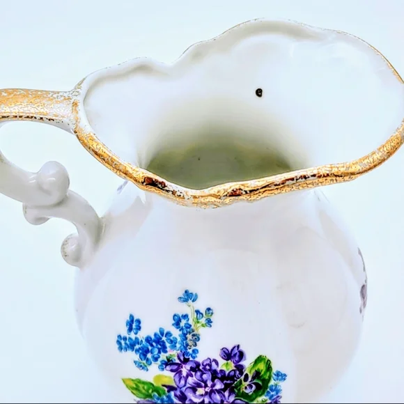 Vintage Lefton China Hand Painted Spring Bouquet 4585 Small Pitcher - Picture 12 of 12